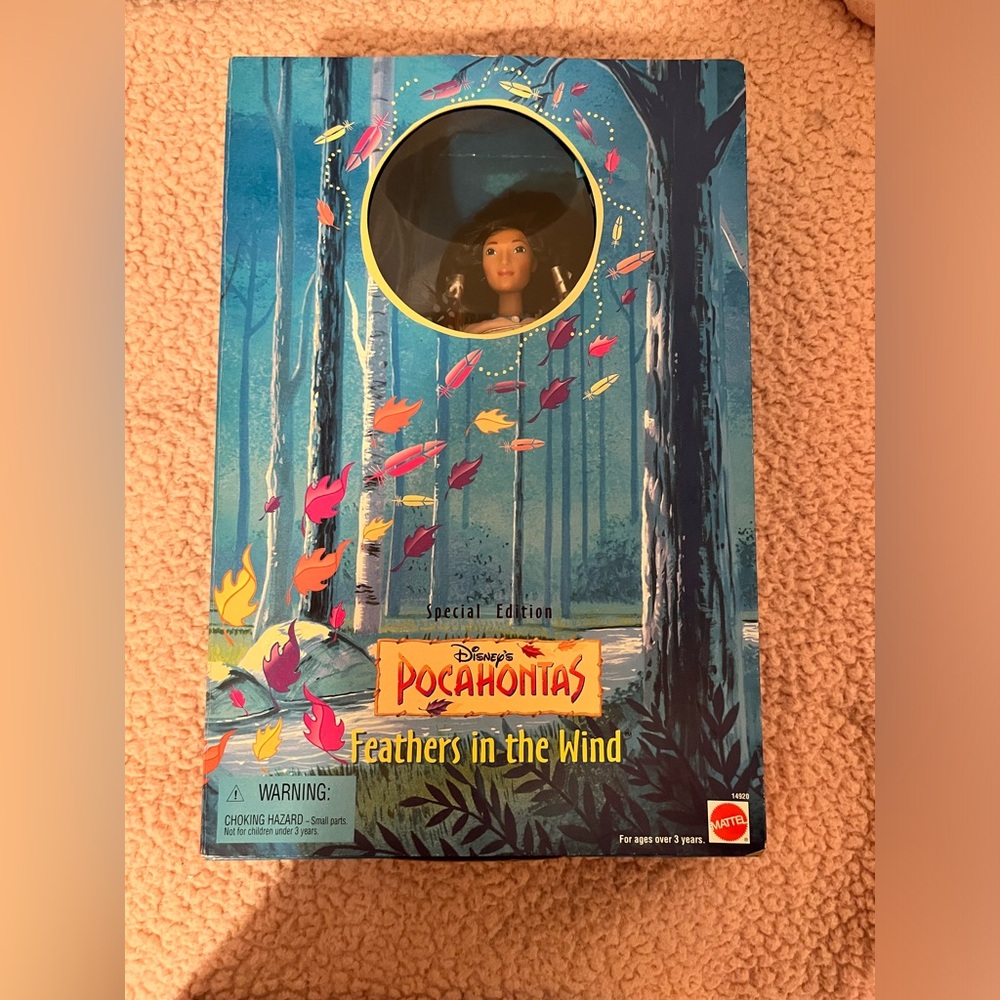 vintage 1996 feathers in the wind pocahontas doll